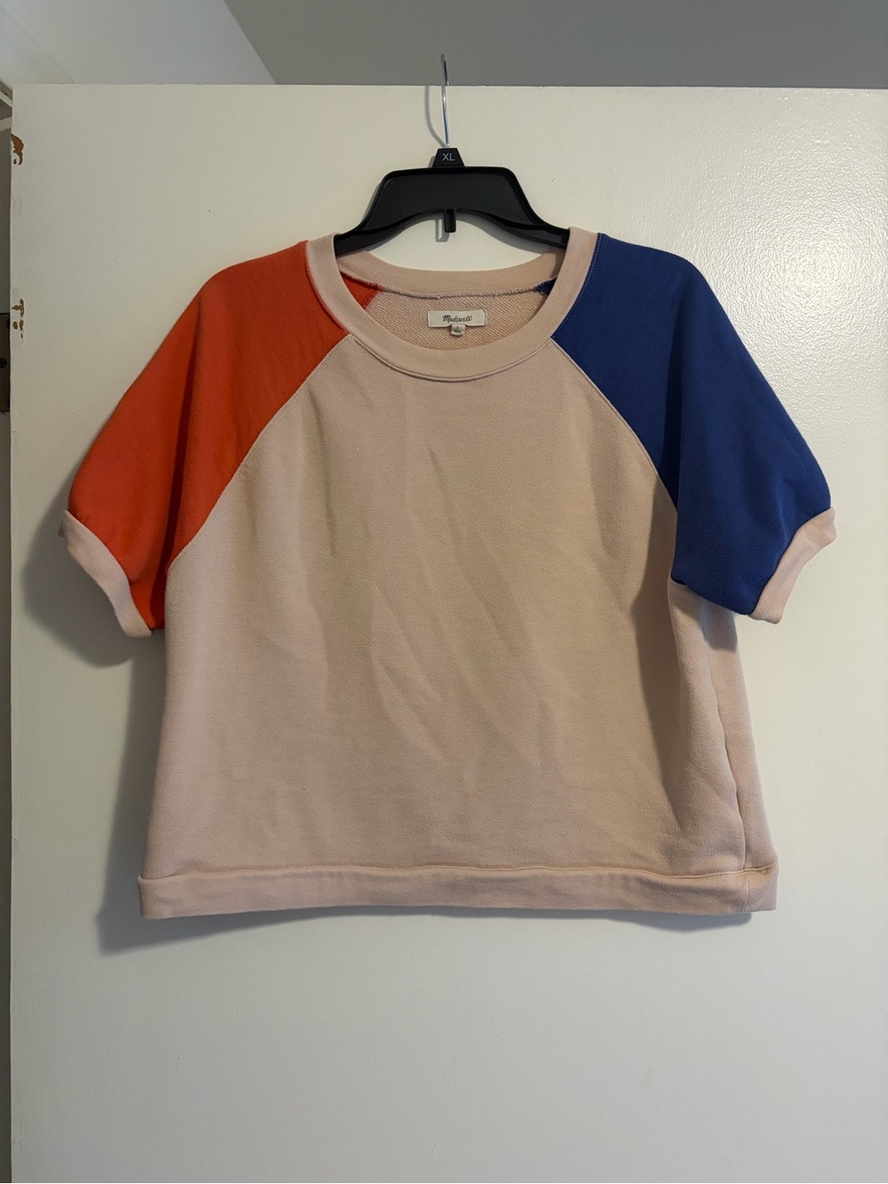 Madewell Color Block Short Sleeve Sweatshirt Tee - Picture 2 of 6